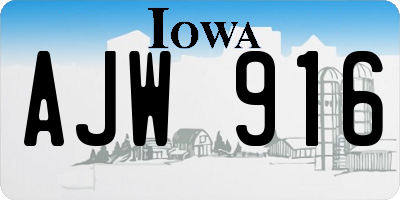 IA license plate AJW916