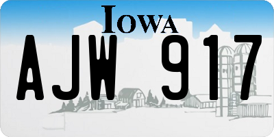 IA license plate AJW917