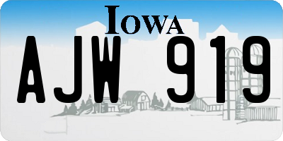 IA license plate AJW919