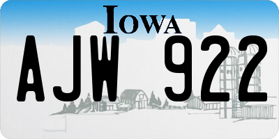 IA license plate AJW922