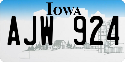 IA license plate AJW924