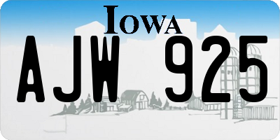 IA license plate AJW925