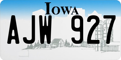 IA license plate AJW927