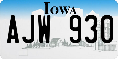 IA license plate AJW930