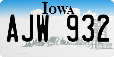 IA license plate AJW932