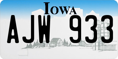 IA license plate AJW933
