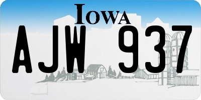 IA license plate AJW937