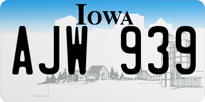 IA license plate AJW939