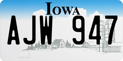 IA license plate AJW947