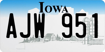 IA license plate AJW951