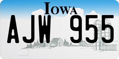 IA license plate AJW955