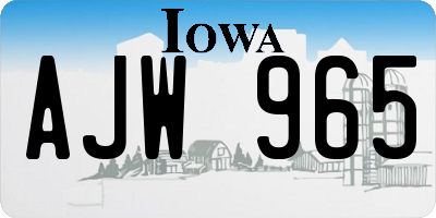 IA license plate AJW965