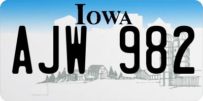 IA license plate AJW982