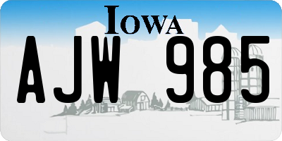 IA license plate AJW985