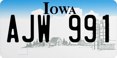 IA license plate AJW991