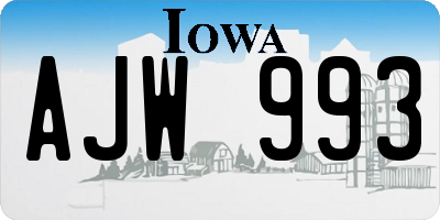 IA license plate AJW993