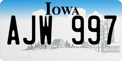 IA license plate AJW997