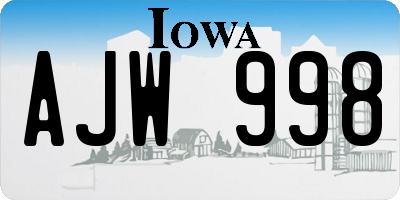 IA license plate AJW998