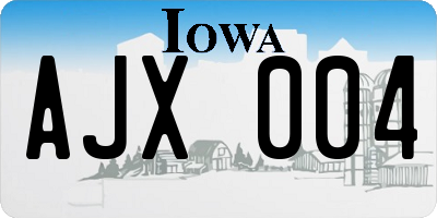 IA license plate AJX004