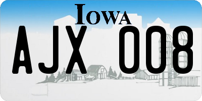 IA license plate AJX008