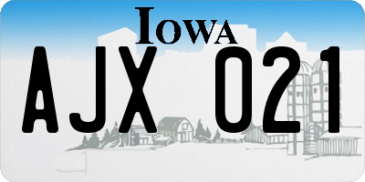 IA license plate AJX021