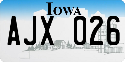 IA license plate AJX026