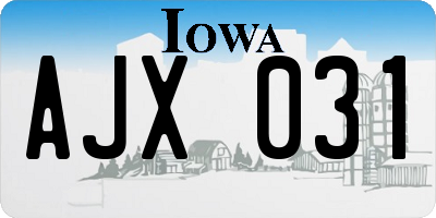 IA license plate AJX031