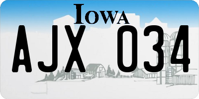 IA license plate AJX034