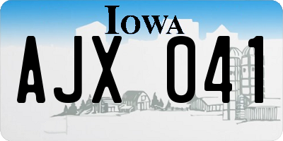 IA license plate AJX041
