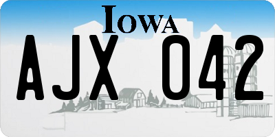 IA license plate AJX042