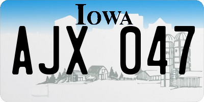 IA license plate AJX047