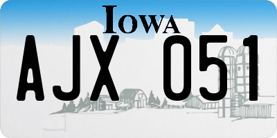 IA license plate AJX051