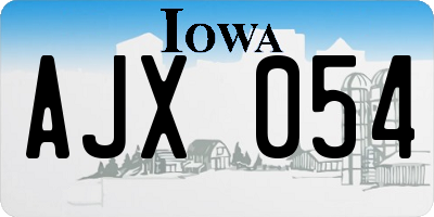IA license plate AJX054