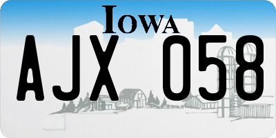 IA license plate AJX058