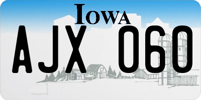 IA license plate AJX060