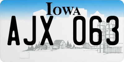 IA license plate AJX063