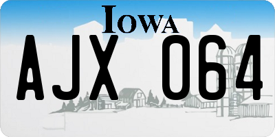 IA license plate AJX064