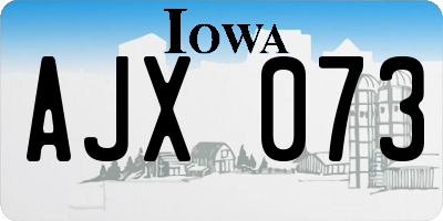 IA license plate AJX073