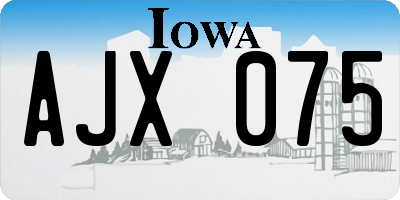 IA license plate AJX075