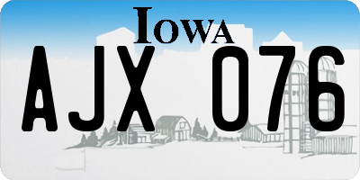 IA license plate AJX076