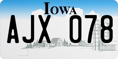 IA license plate AJX078