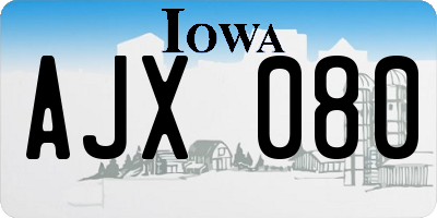 IA license plate AJX080