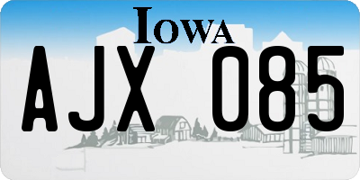 IA license plate AJX085