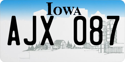 IA license plate AJX087