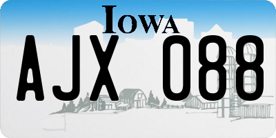 IA license plate AJX088