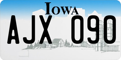 IA license plate AJX090