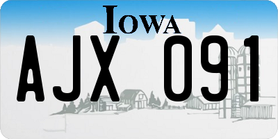 IA license plate AJX091