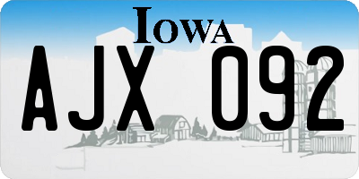IA license plate AJX092