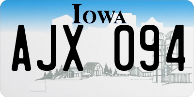 IA license plate AJX094