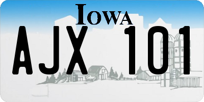 IA license plate AJX101